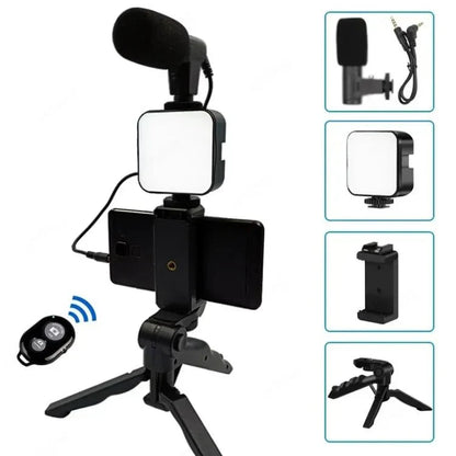 AY-49 Video Making & Vlogging Kit | Tripod, Mic & LED Light